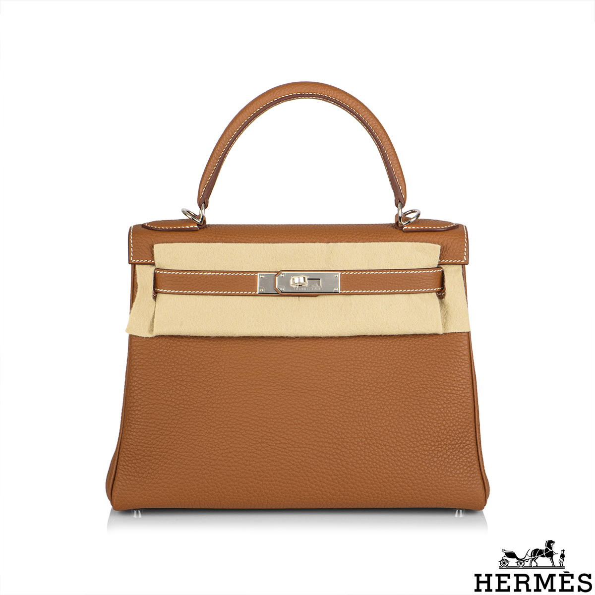 Hermes Kelly Retourne 28CM Bag Togo Leather Gold Hardware, CK55 Rouge H